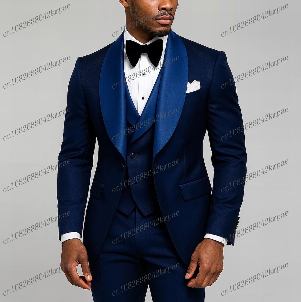 Men Formal Wear Vest - Setelan Jas Pria Formal Biru Dongker