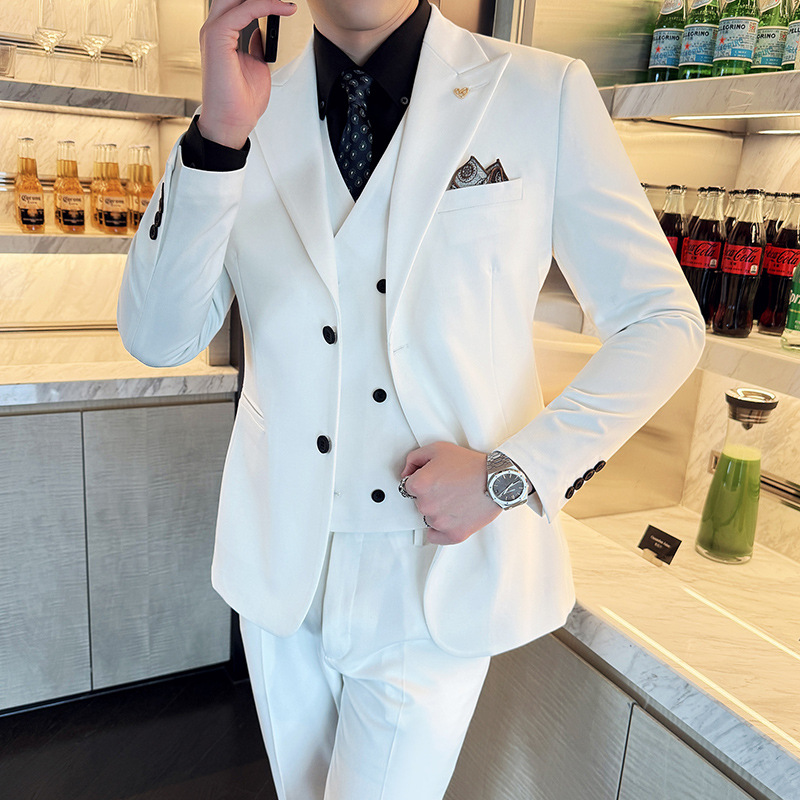 Men'S Formal Dinner Wear - Setelan Pria Putih 3 Potong Slim