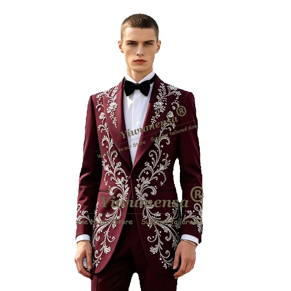 Men'S Formal Dinner Wear - Jas Pria Mewah Berhias Kristal 2