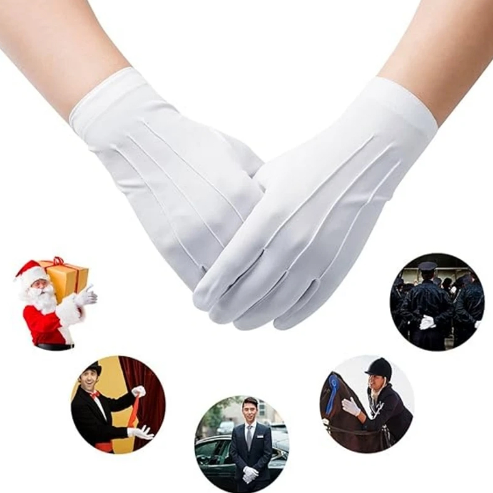 Formal Wear Gloves Men - 1/2 Pasang Sarung Tangan Katun Putih