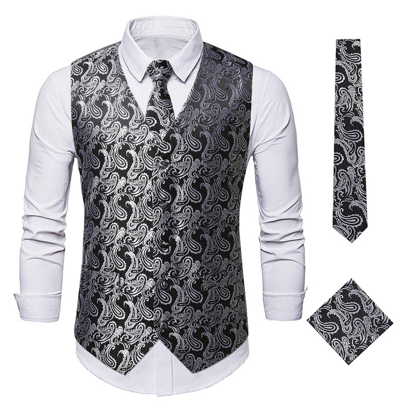 Formal Vest Waistcoat - Rompi Jas Pria Bordir Motif Paisley