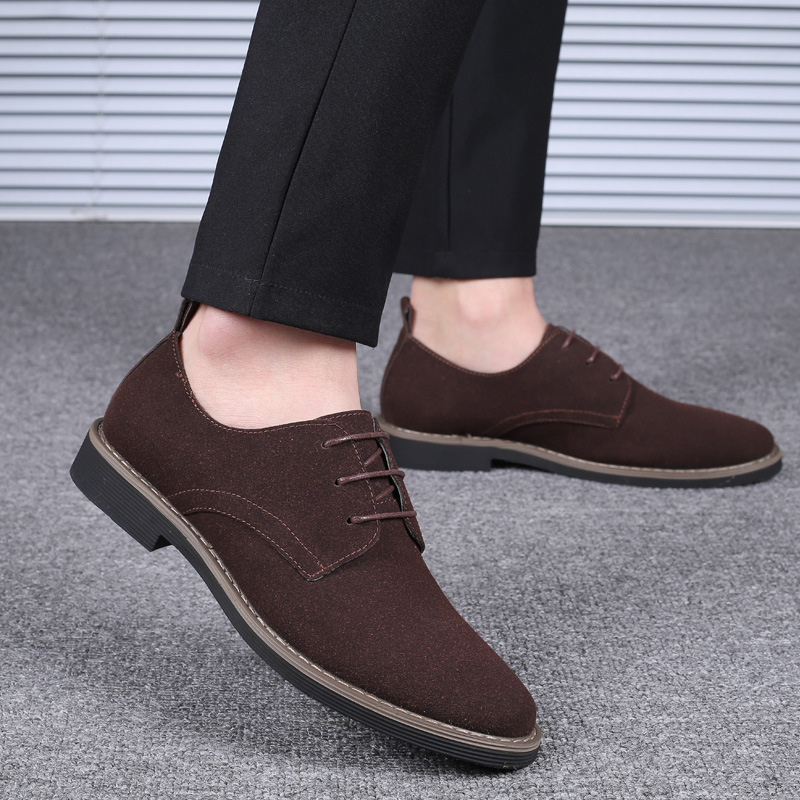 Formal Men Daily Wear Footwear - Sepatu Oxford Kulit Suede Biru Tua