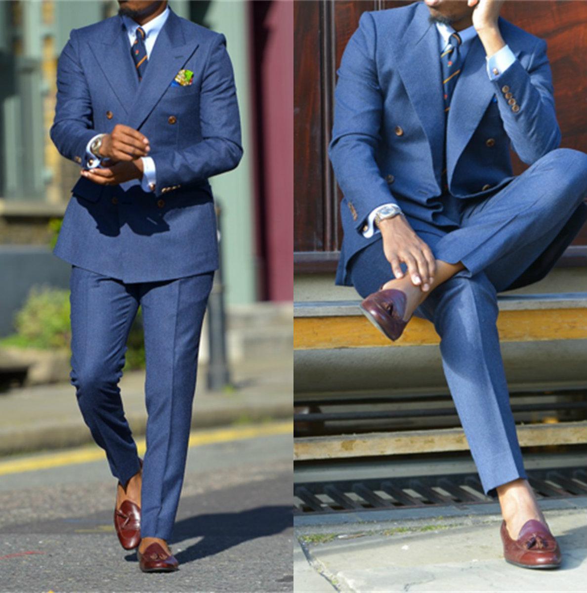 Jas Pria Formal Biru Gelap Dua - Men Formal Wear Pants ulasan dan harga