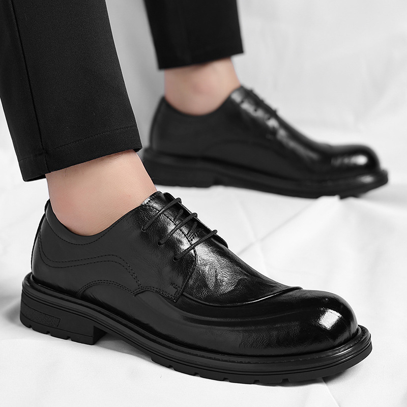 Sepatu Kulit Asli Coklat Mengk - Men Formal Wear Brown ulasan dan harga