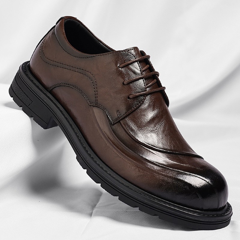 Sepatu Kulit Asli Coklat Mengk - Men Formal Wear Brown ulasan dan harga