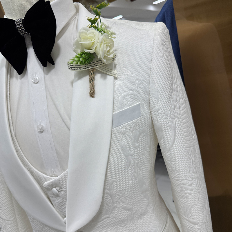 Setelan Jas Pria Putih 3 Poton - Men Formal Wear Pants ulasan dan harga