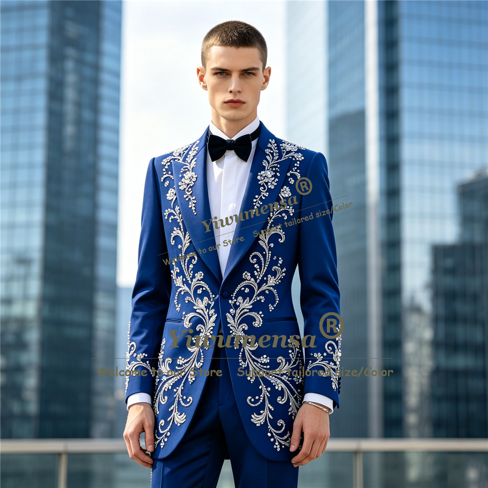 Jas Pria Mewah Berhias Kristal - Men'S Formal Dinner Wear ulasan dan harga