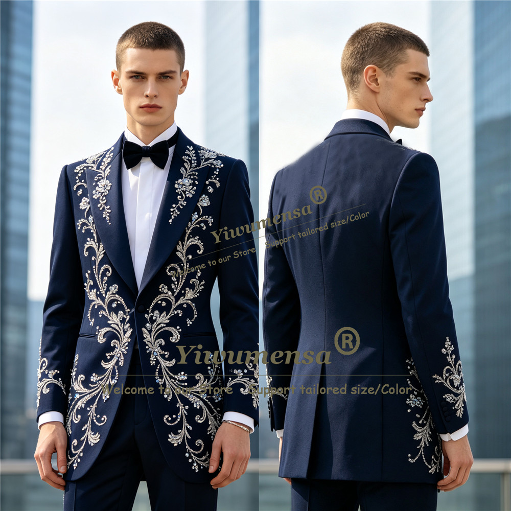 Jas Pria Mewah Berhias Kristal - Men'S Formal Dinner Wear ulasan dan harga