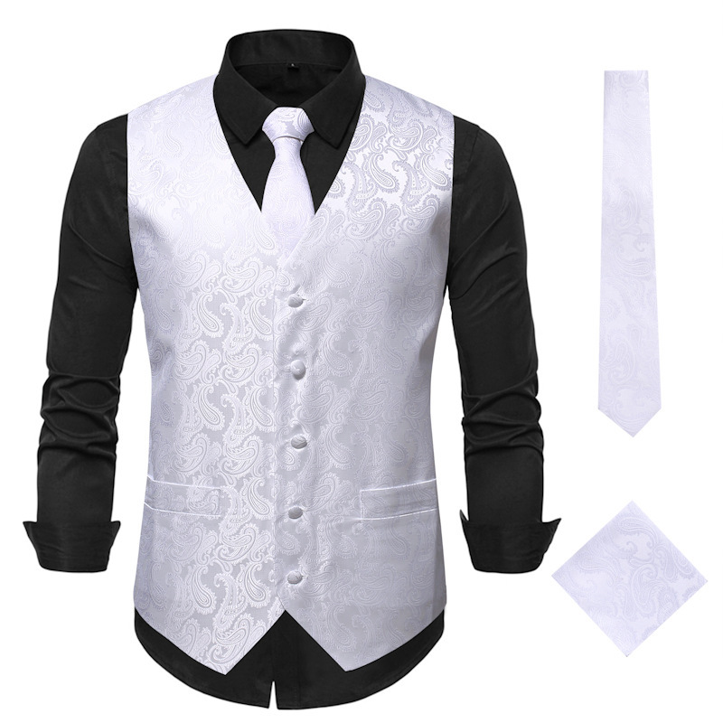 Rompi Jas Pria Bordir Motif Pa - Formal Vest Waistcoat ulasan dan harga