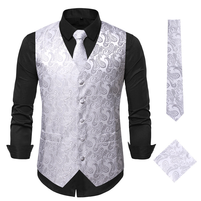 Rompi Jas Pria Bordir Motif Pa - Formal Vest Waistcoat ulasan dan harga