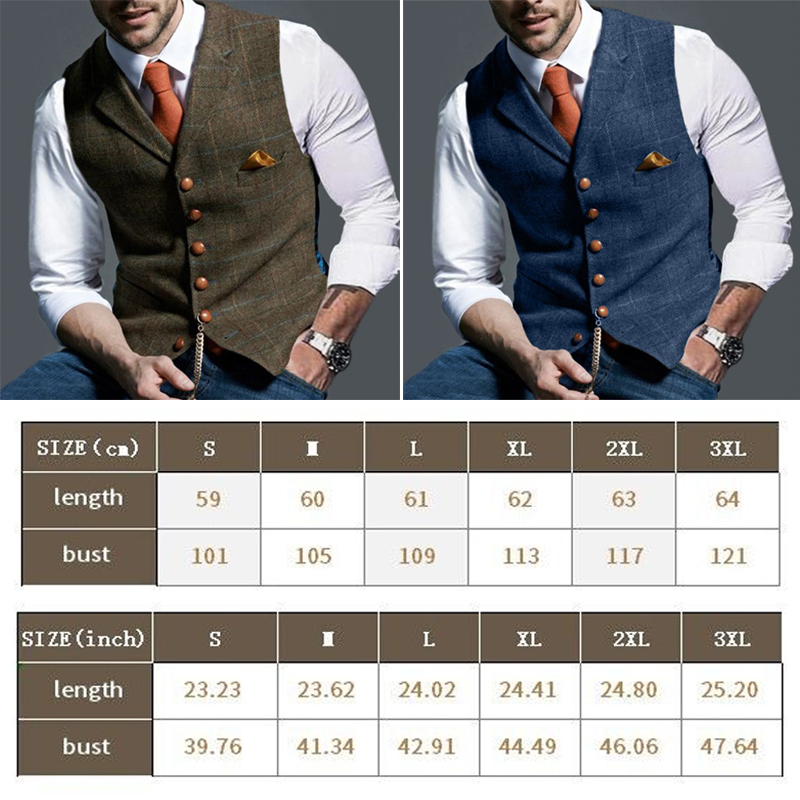 Rompi Pria Mode Kerah Jas Wol  - Men Formal Wear Vest ulasan dan harga