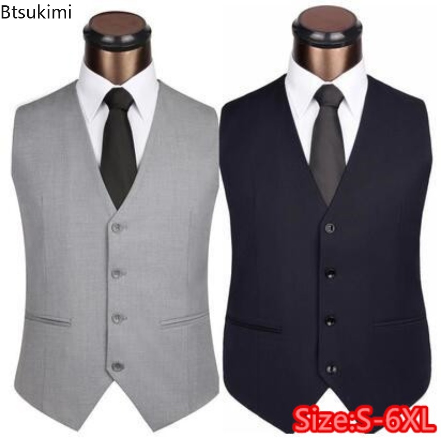 S-6XL Rompi Setelan Slim Fit K - Men Formal Wear Vest ulasan dan harga