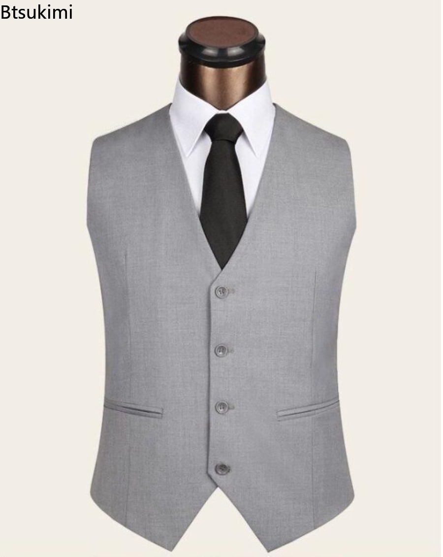 S-6XL Rompi Setelan Slim Fit K - Men Formal Wear Vest ulasan dan harga