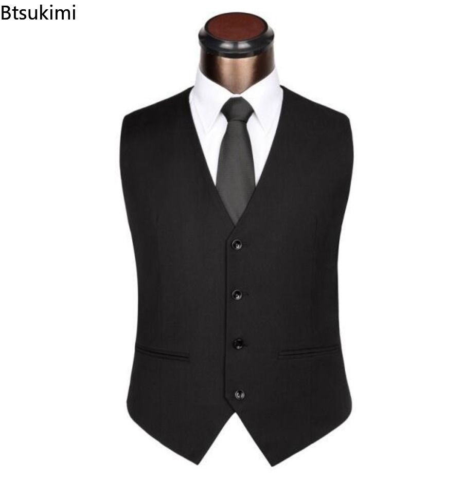 S-6XL Rompi Setelan Slim Fit K - Men Formal Wear Vest ulasan dan harga