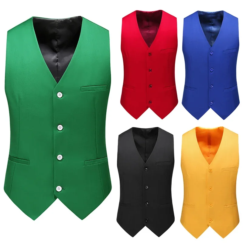 Rompi Setelan Warna Solid Kasu - Men Formal Wear Vest ulasan dan harga