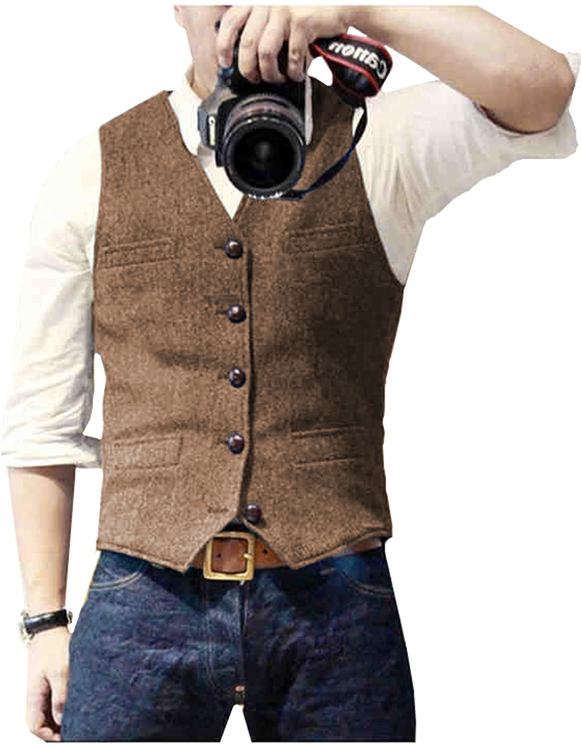 Rompi Jas Pria Kerah V Wol Her - Men Formal Wear Vest ulasan dan harga
