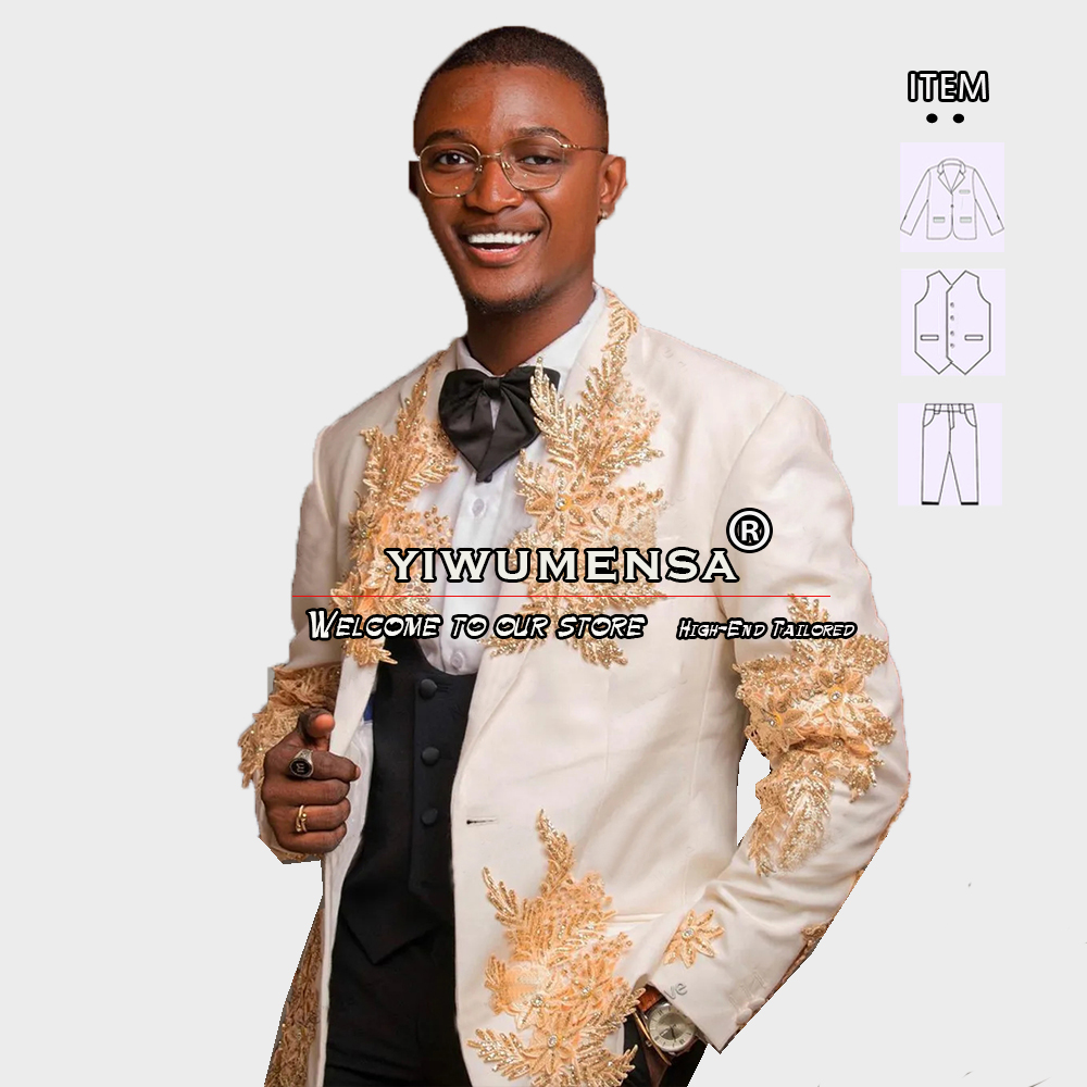 Setelan 3 Potong Kustom Pakaia - Men Formal Wear Vest ulasan dan harga